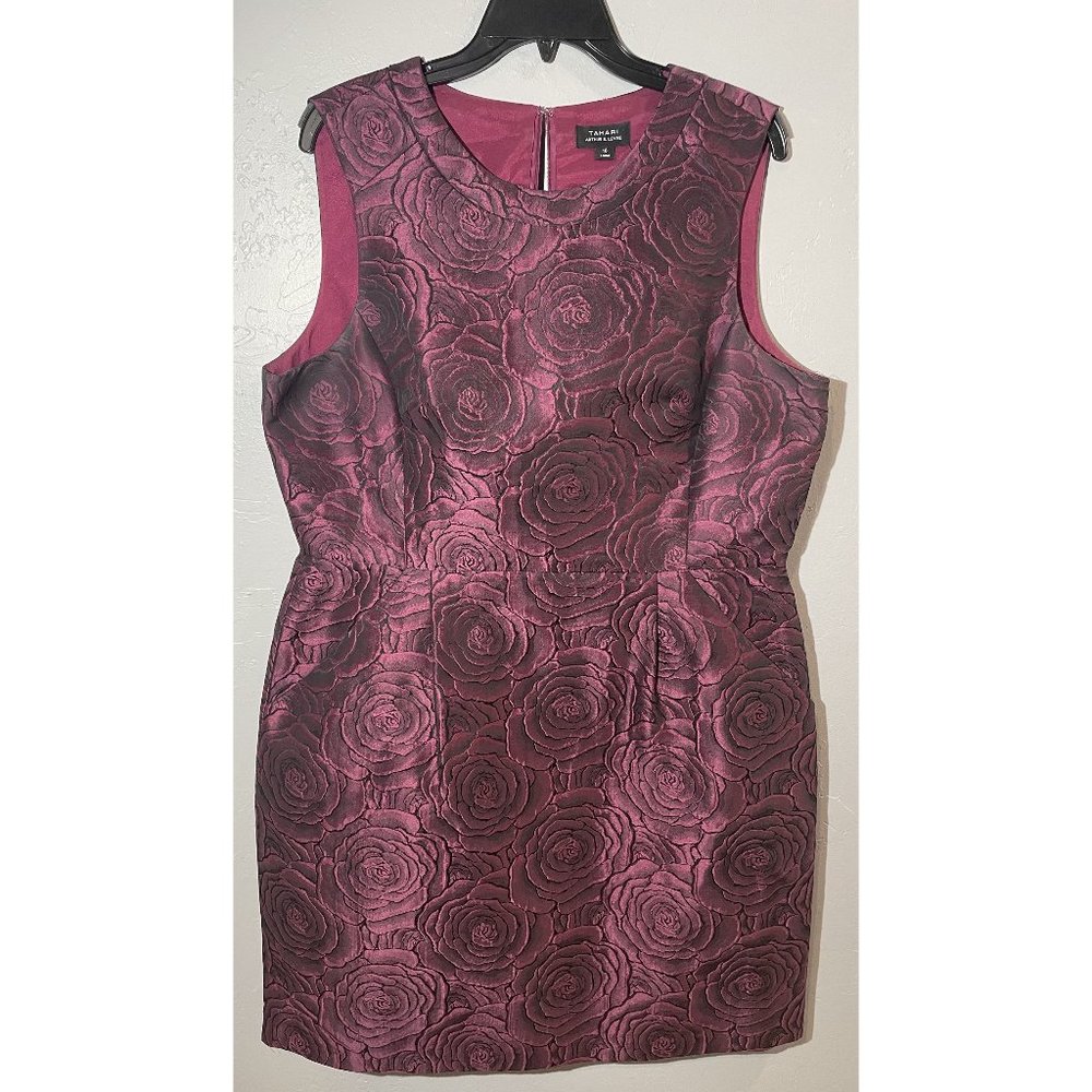 Tahari purple rose dress